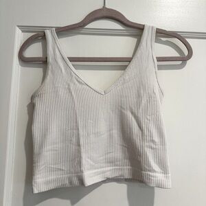 White tank top ruched material